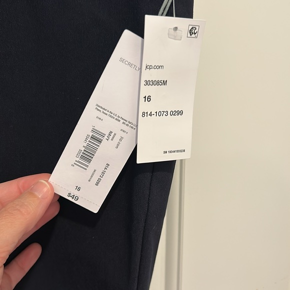 Liz Claiborne Lisa Straight Leg Mid-Rise Size 16 Navy - Picture 3 of 6